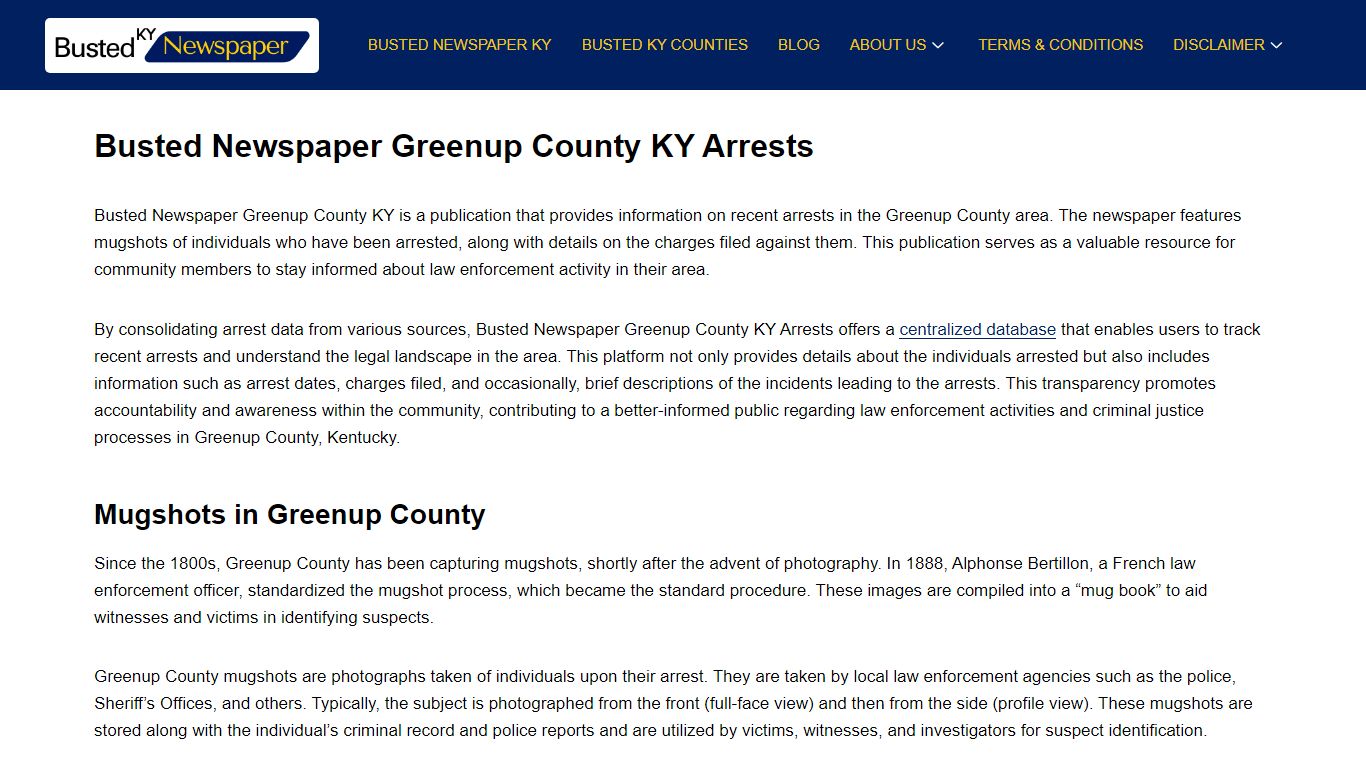 Busted Newspaper Greenup County KY Arrests